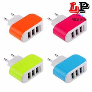 Cục sạc điện thoại đa năng 3 cổng USB