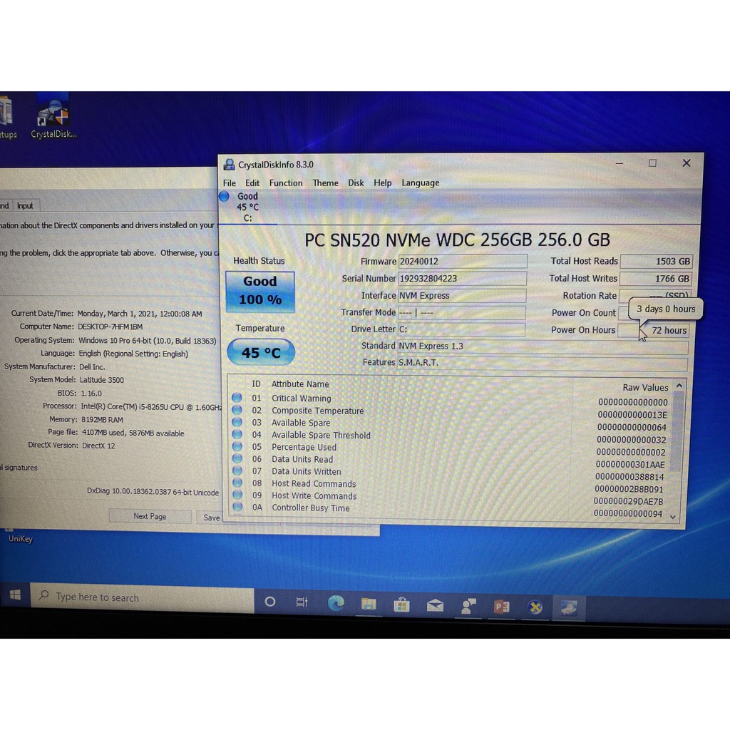 BẢO HÀNH 12-2022 Dell Latitude 3500, i5 – 8265u, vga 2G, 15,6in SSD mới chạy 3 NGÀY | WebRaoVat - webraovat.net.vn