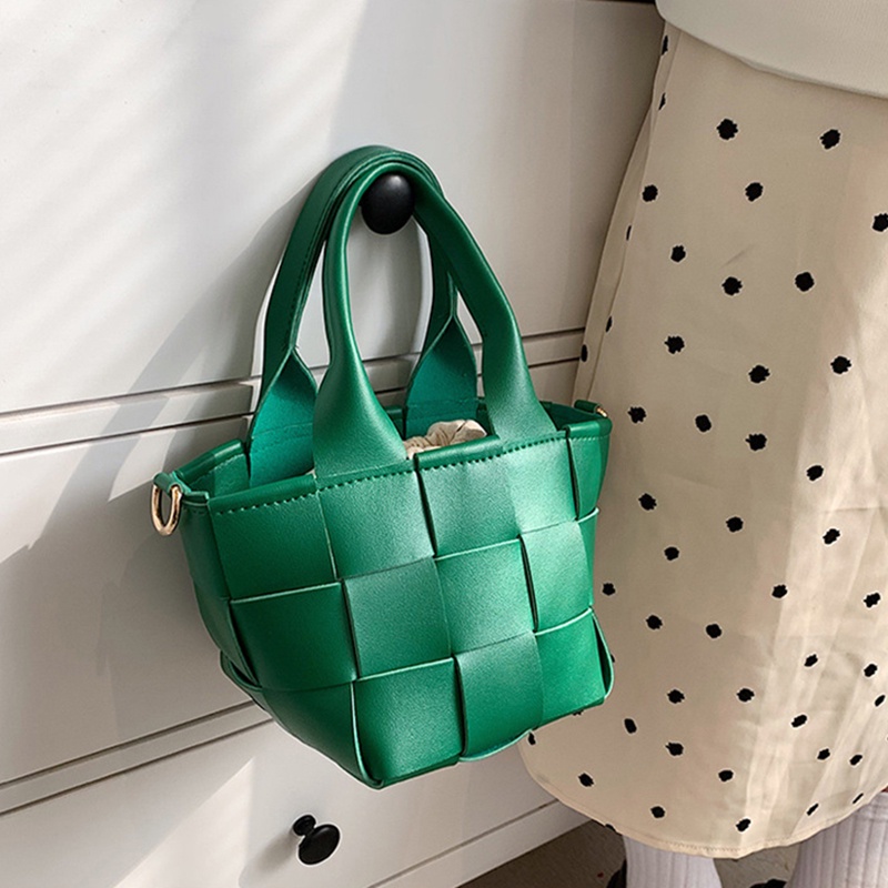 Túi đeo vai IELGY màu trơn kiểu đan có thể điều chỉnh dành cho nữ