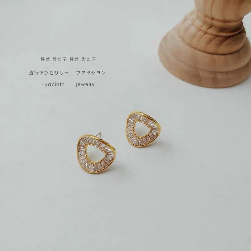 Bông tai xi mạ hoa đá các kiểu cô dâu- dự tiệc