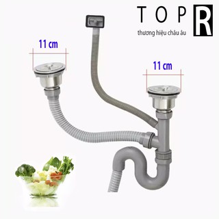 Bộ xi phông, ống xả chậu rửa bát 2 ngăn TOP R