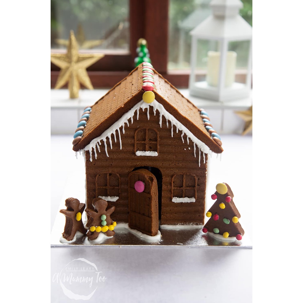 Khuôn làm bánh giáng sinh, kẹo, sô cô la chocolate hình ngôi nhà giáng sinh 3D