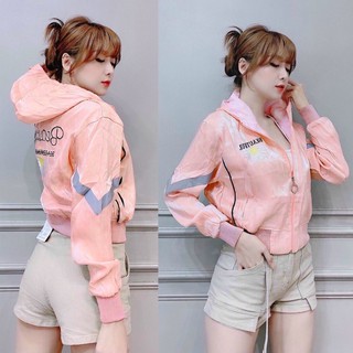 Áo khoác dù Nữ 2 lớp form ôm eo, thêu hoa Cúc Hot trend 2021