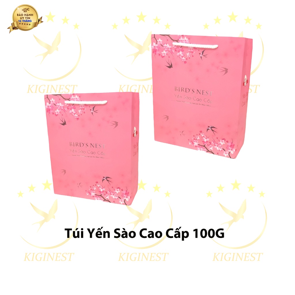TÚI GIẤY ĐỰNG HỘP YẾN 100G - MÀU HỒNG ĐẸP, SANG TRỌNG, GIÁ TỐT