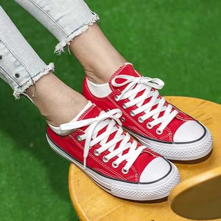 Giày cv đỏ tươi cổ thấp nữ