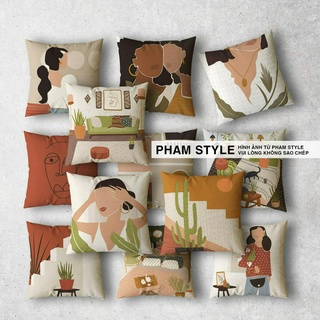 Gối trang trí sofa abstract girl