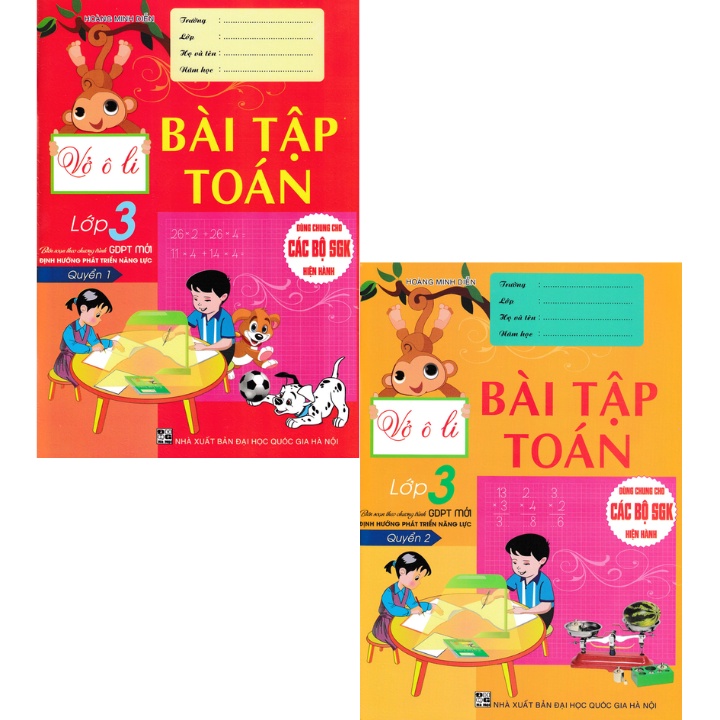 Sách Combo Vở Ô Li Bài Tập Toán 3 (Biên Soạn Theo Chương Trình GDPT Mới Định Hướng Phát Triển Năng Lực) (Bộ 2 Cuốn) - HA