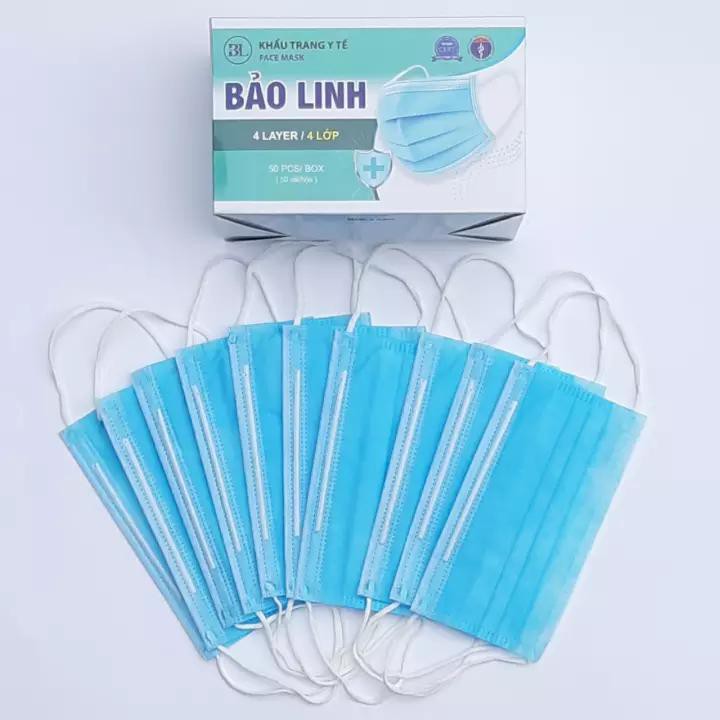 Khẩu trang y tế 4 lớp Than hoạt tính Cao Cấp BẢO LINH (hộp 50c)