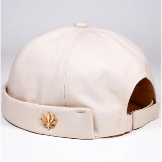 Melon leather hat Embroidered Cap Styling cap Thin section Maple leaf shape beanie Hat
