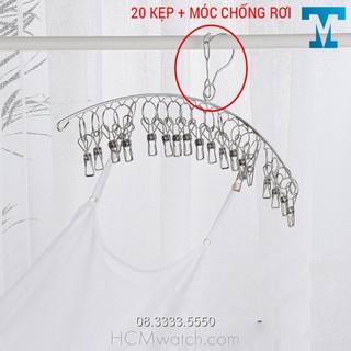 Móc treo quần áo, móc phơi đồ INOX chống rơi - Phơi quần áo trẻ em, treo đồ nhà tắm, treo tất vớ, đồ lót