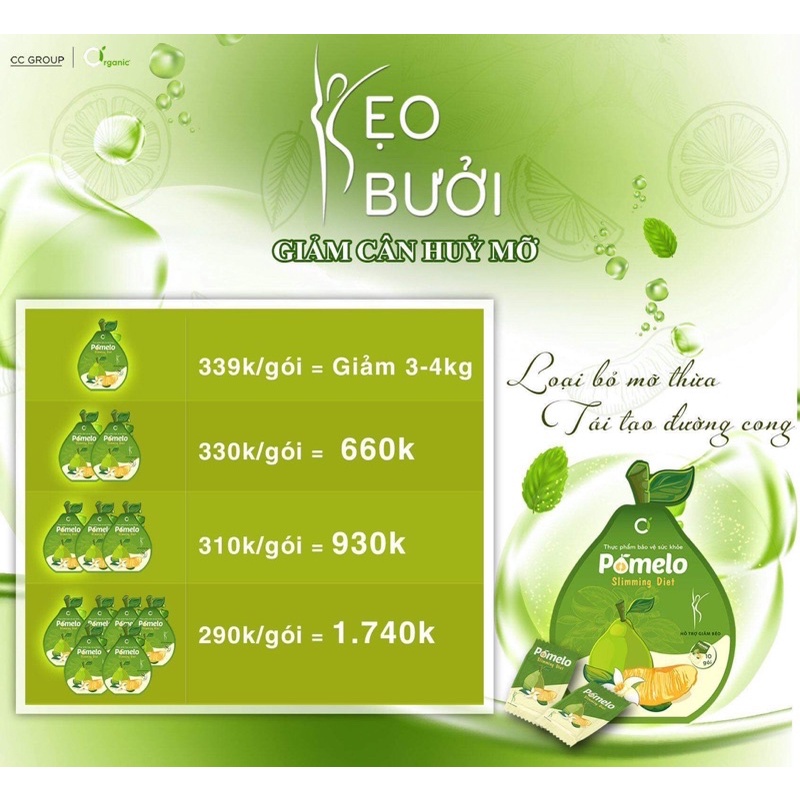 KẸO BƯỞI GIẢM CÂN CI ORGANIC CHíNH HÃNG