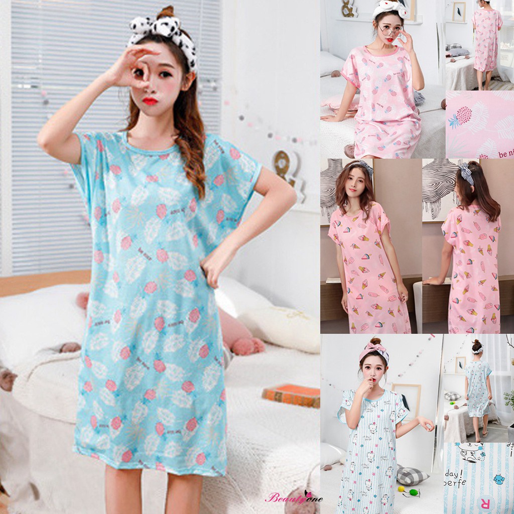 Đầm ngủ nữ in hoạt hình dễ thương