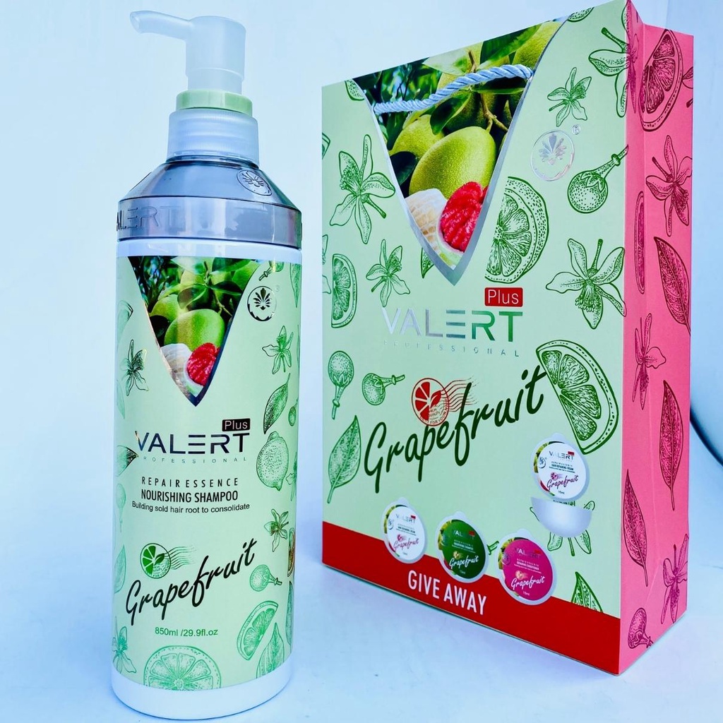 Cặp dầu gội xả bưởi VALERT GRAPEFRUIT PLUS 850ML . Dầu gội bưởi, dầu xả bưởi giảm dụng tóc GX03