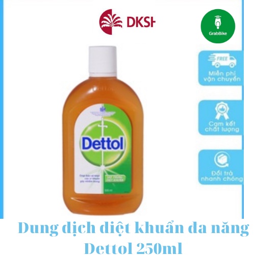 Dung dịch diệt khuẩn đa năng Dettol 250ml(tặng kèm khăn hoặc bình pha khi mua 2 chai )-[FREE SHIP] TỪ ĐƠN 50K
