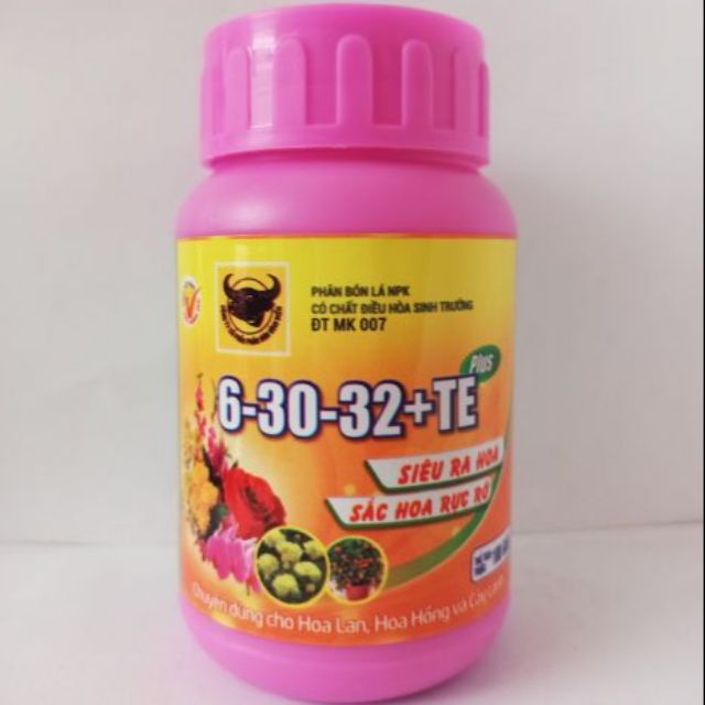 Phân Bón Lá Đầu Trâu NPK 6-30-32+TE 
Siêu Ra Hoa, Sắc Hoa Rực Rỡ - 100g