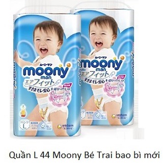 2 Gói Tã Quần Moony Nhật L 44 MIẾNG BÉ TRAI (9-14kg)