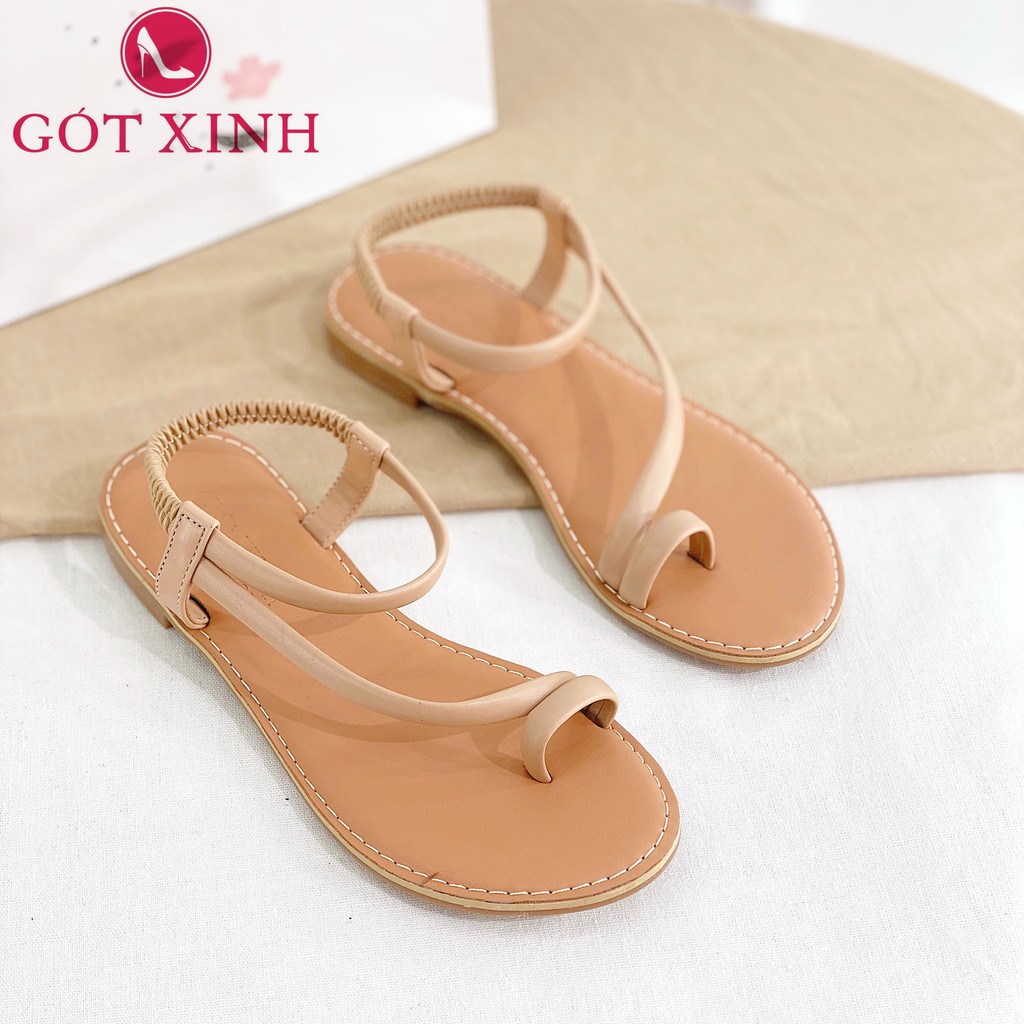 Giày sandal nữ GÓT XINH SD13 Da Mềm Xỏ Ngón