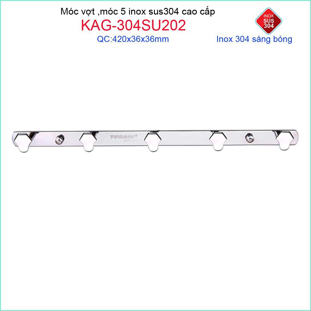 Móc  treo đồ Inox 304, móc inox 304 Tovashu KAG-304SU202