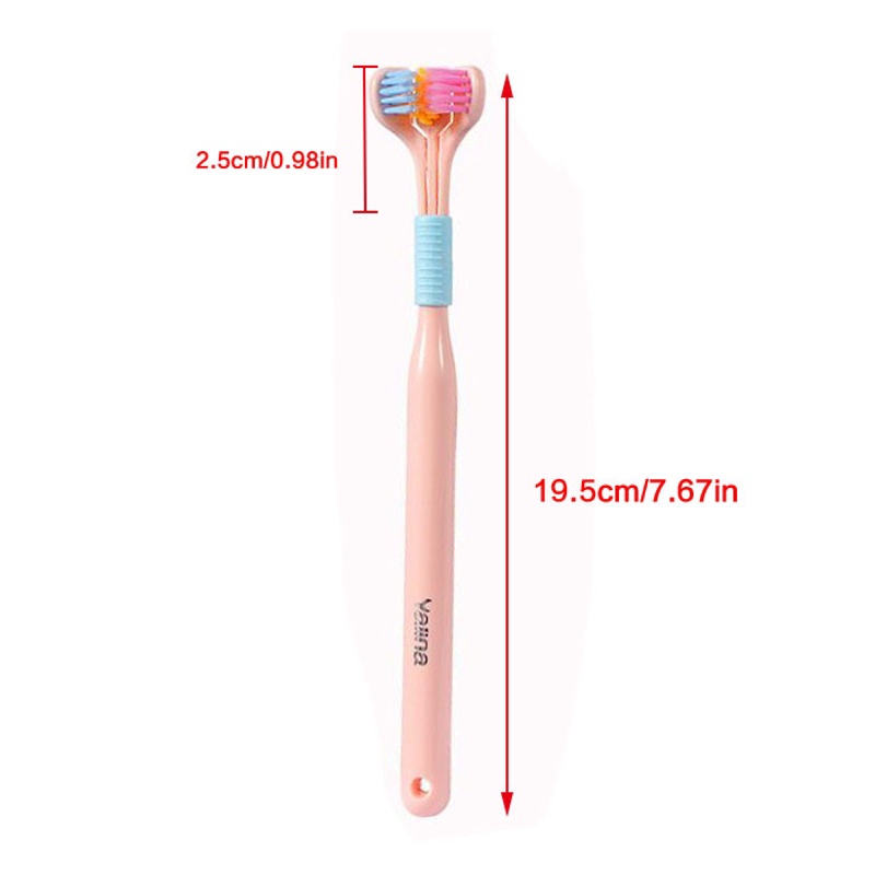 Bàn Chải Đánh Răng Lông Mềm 3 Mặt Mang Đi Du Lịch Dành Cho Người Lớn