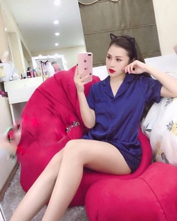 Bộ ngủ lụa cộc tay