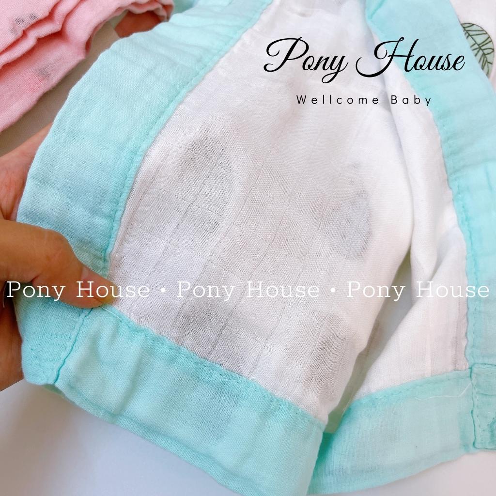 Khăn Tắm Sợi Tre - Chăn Đa Năng Bo Viền 4 Lớp Siêu Mềm Mịn Cho Bé Từ Sơ Sinh KT 110x110cm