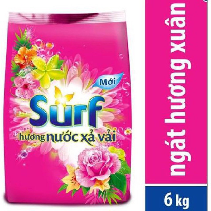 Bột giặt Surf hương Nước xả vải 5.8kg(mầu hồng)