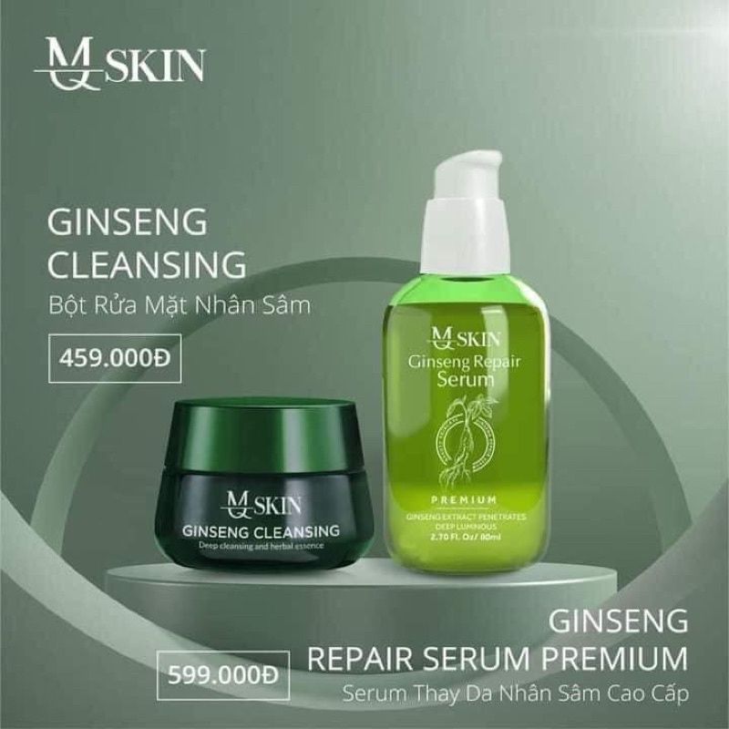 Combo bột rửa mặt và tái tạo da sâm vip Mqskin không sưng ,mờ nám, mụn, sẹo rỗ