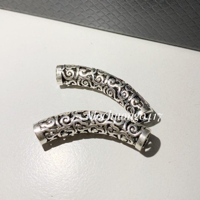 [FREE SHIP] Charm ống bạc chạm hoa văn - Hàng siêu đẹp bạc loại 1 PH316