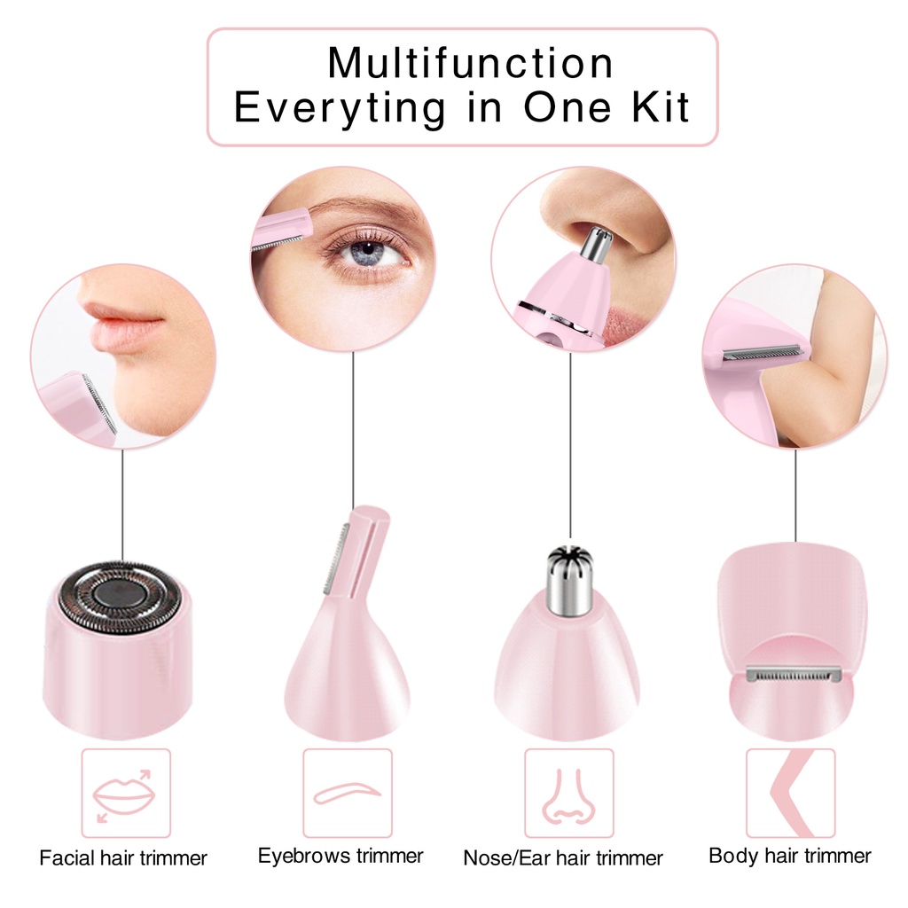 Máy cạo lông mặt TOGEWITHU chuyên nghiệp 4 trong 1 sạc USB Cho nữ