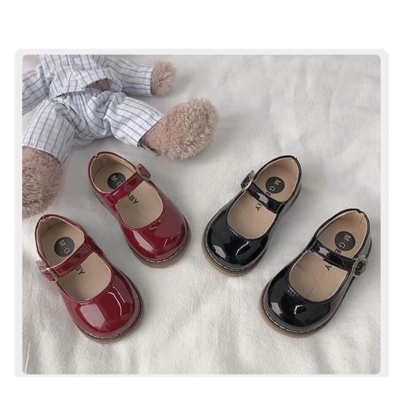 Giày búp bê da bóng bé gái