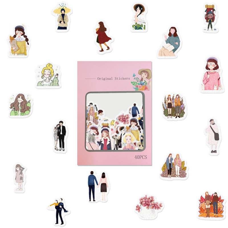 Túi 40 Miếng Dán Trang Trí Dễ Thương