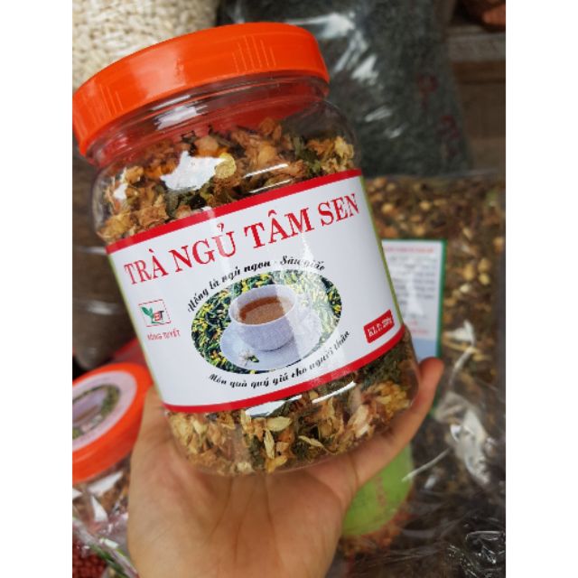 Hộp 200g Trà ngủ tâm sen hoa nhài (tốt cho cả gia đình)