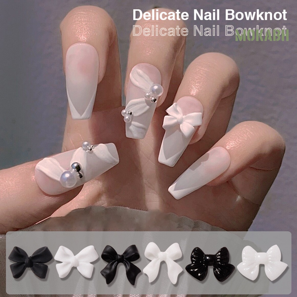 Set 50 Phụ Kiện Trang Trí Móng Tay Nghệ Thuật Tạo Hiệu Ứng 3D Hình Nơ Mini Dành Cho Nữ