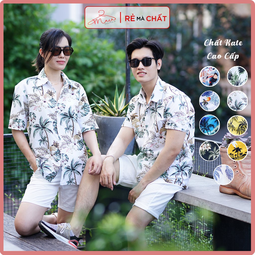 Áo sơ mi hoa quả đi biển hè nhóm công ty hawaii đồ đôi nam nữ chụp kỷ yếu - SAMSAM