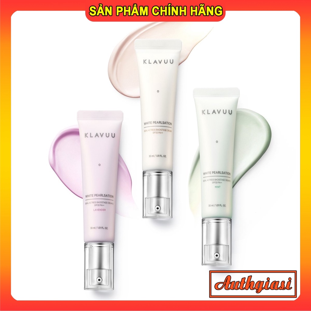 Kem lót, che khuyết điểm, chống nắng Klavuu chiết xuất ngọc trai Cao cấp Hàn Quốc White Pearlsation Cream SPF30 PA++