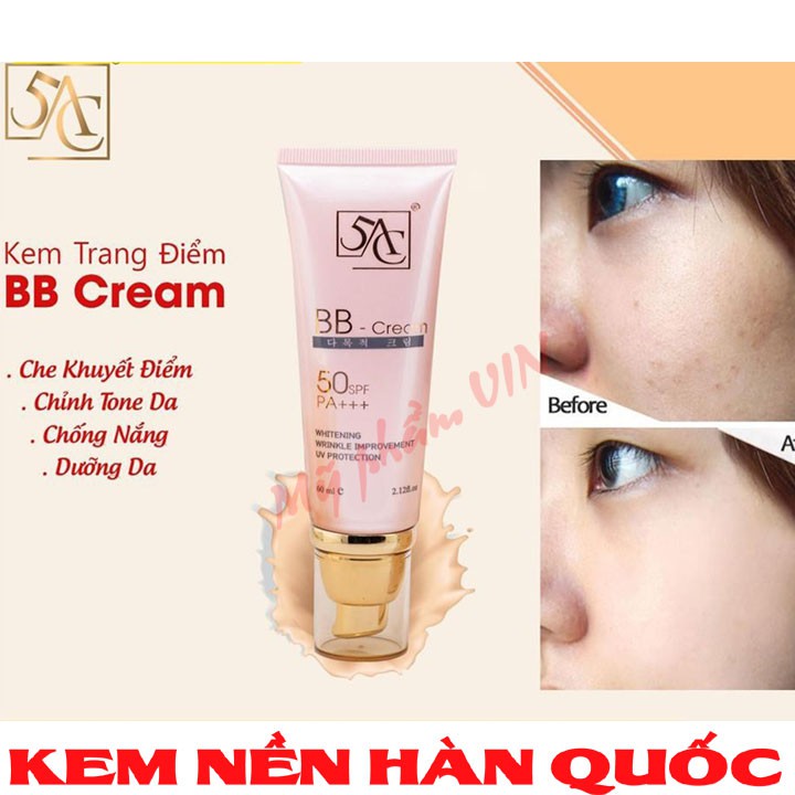 Kem nền trang điểm 5AC hàn quốc che khuyết điểm 60ml