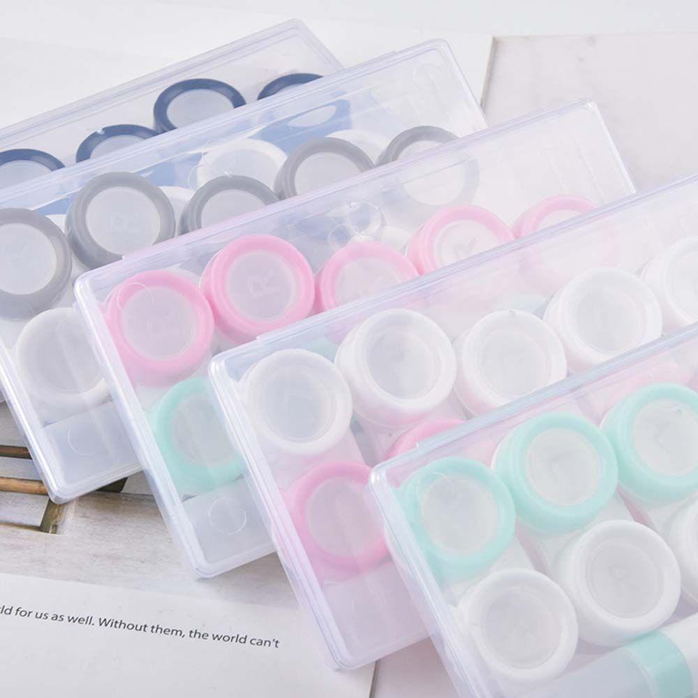 Hộp Đựng Lens 5 Cặp Có Giác Hút Dán Kính Áp Tròng Trong Suốt