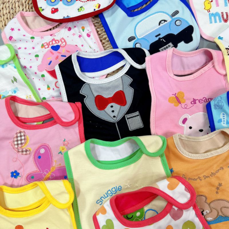 Yếm Dán 2 Lớp Cotton Cho Bé Trai/Bé Gái