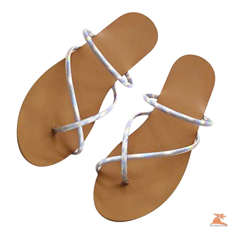 #dep Lê# Women Summer Casual Flat Toe Beach Sandals Slippers Slip-on Flip Flop Shoes