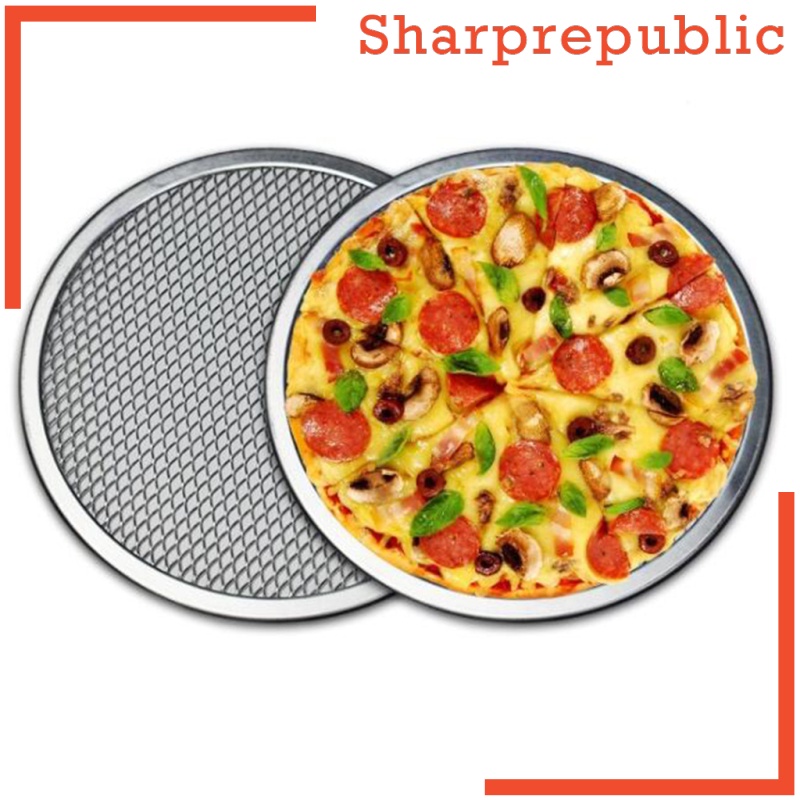 [SHARPREPUBLIC]Pizza Stones Aluminum Mesh Pizza Screen Pasta Baking Tray Net Pizza 6inch