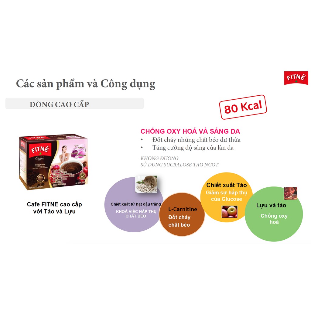 Cà phê FITNÈ Premium Chiết xuất Táo 160g