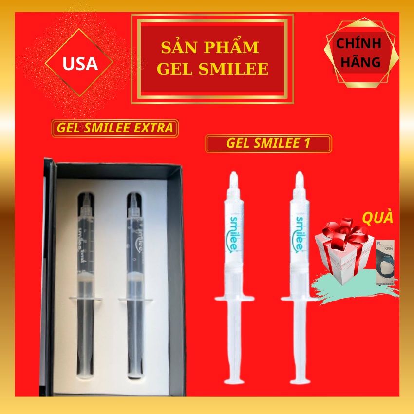 Gel Smilee,Gel Extra,2 Ống Gel Tẩy Trắng Răng