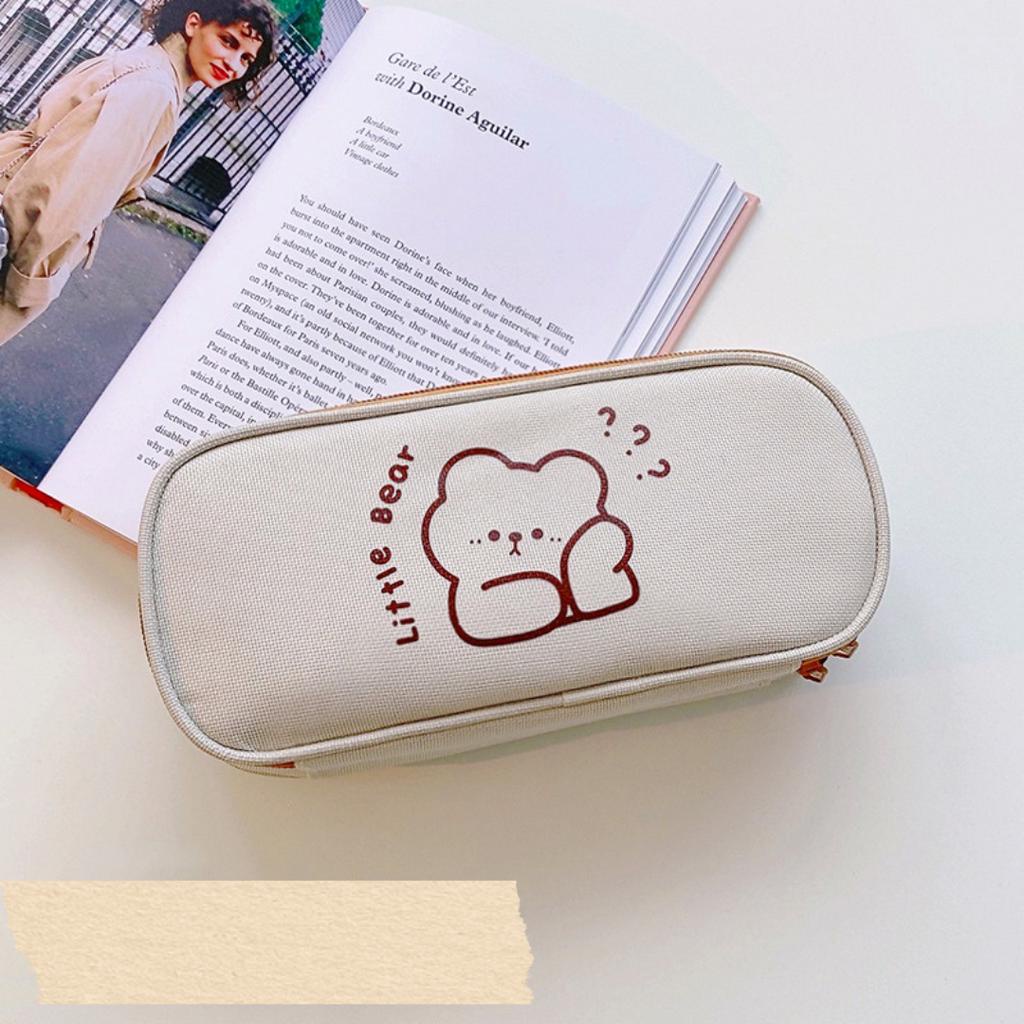 Hộp bút vải canvas  họa tiết  đáng yêu phong cách Hàn Quốc