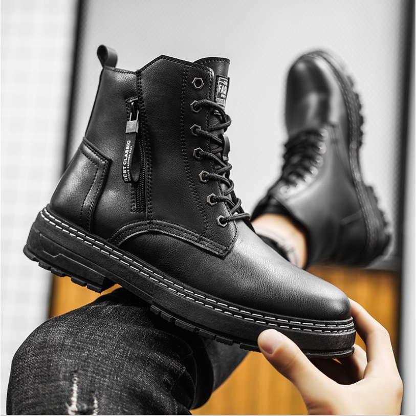 (VIDEO THẬT HÀNG TUYỂN CHỌN) - Giày bốt nam bốt cổ cao khóa zip phiên bản Martin boots zip 2022 | BigBuy360 - bigbuy360.vn