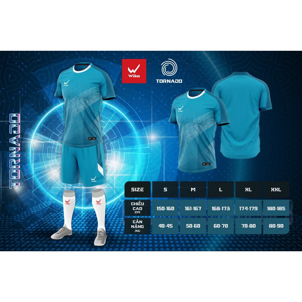 Áo bóng đá wika Tonado mẫu 2022_ Bộ quần áo bóng đá mẫu thiết kết wika thương hiệu Việt