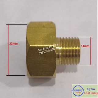 Khớp nối ren trong 22mm - ren ngoài 14mm - phụ kiện máy rửa xe-khopT22N14