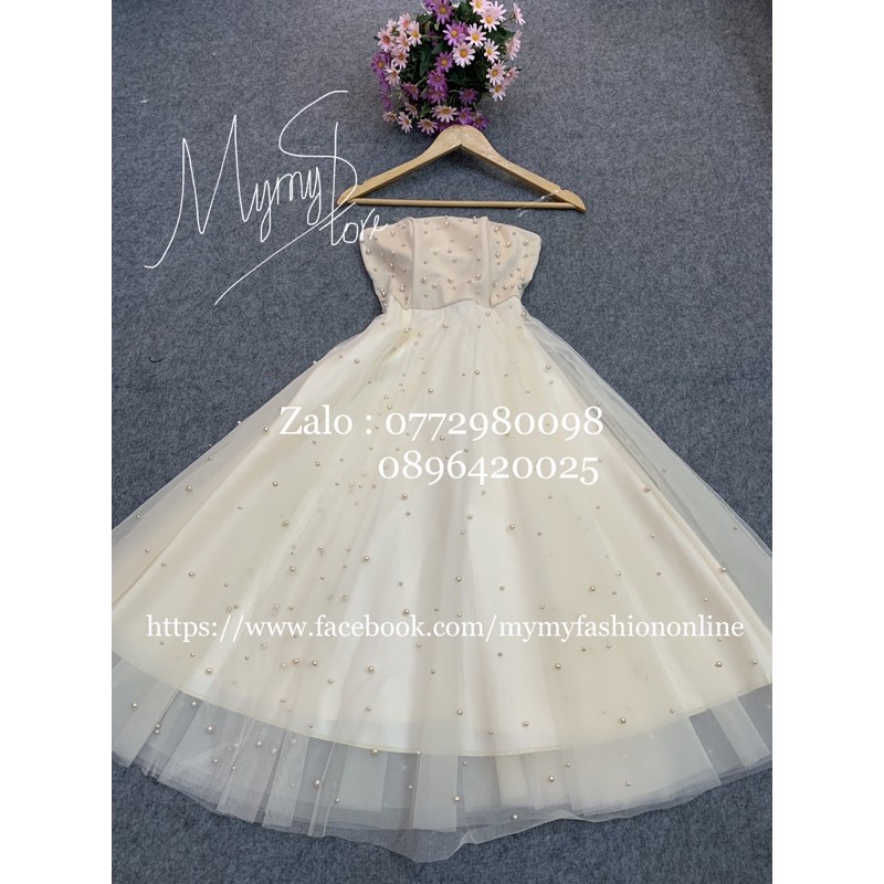 Đầm xoè công chúa 2 dây kết cườm toàn thân váy TRIPBLE T DRESS -Size S/M/L  MS10Y