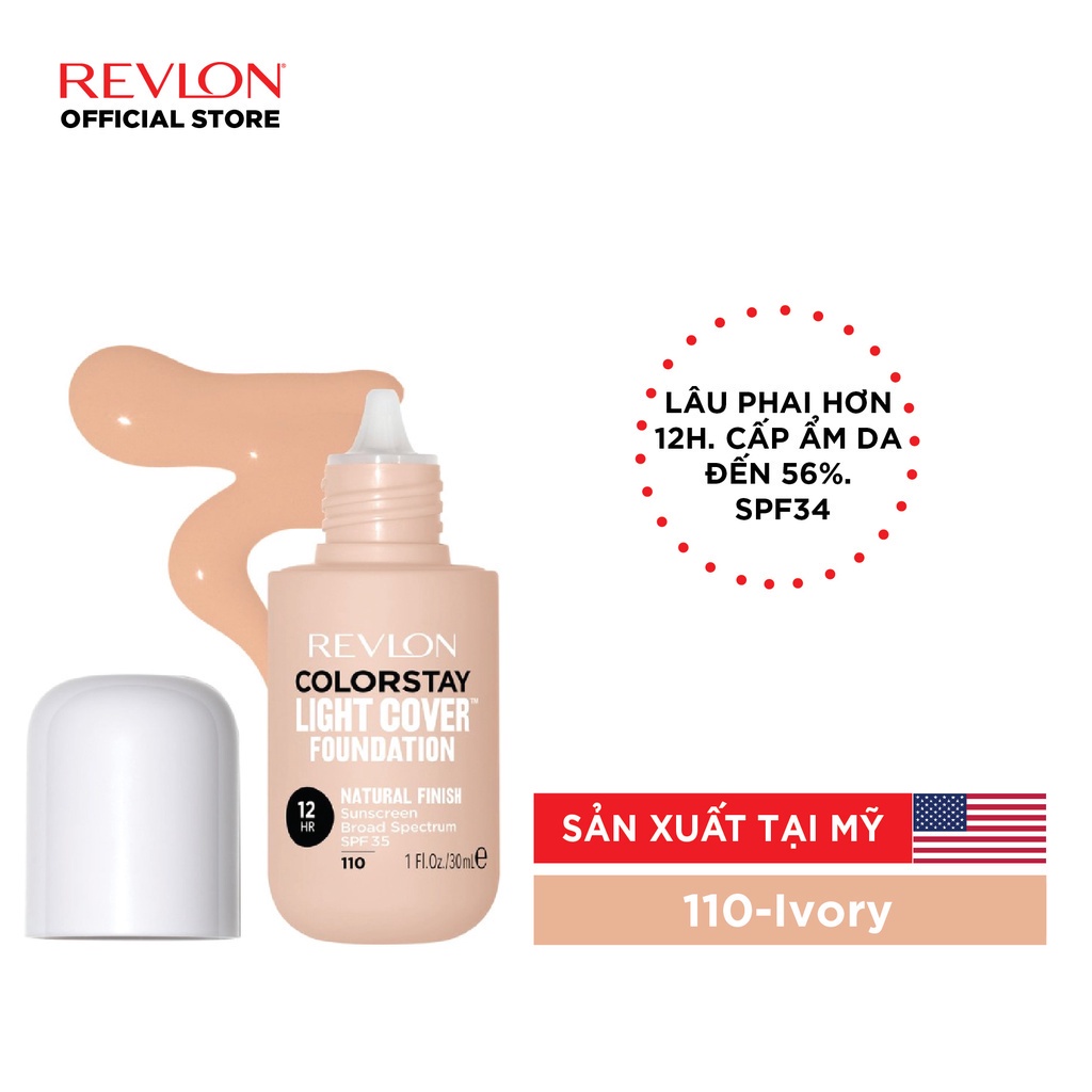 KEM NỀN MỎNG NHẸ LÂU PHAI 12H - REVLON COLORSTAY LIGHT COVER™ FOUNDATION SPF 34 30ml