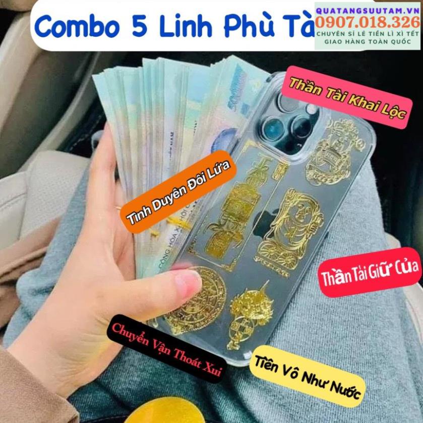 COMBO 5 Miếng dán điện thoại tài lộc lung linh phù hợp mang tới May Mắn - Sức Khỏe - Phong Thủy