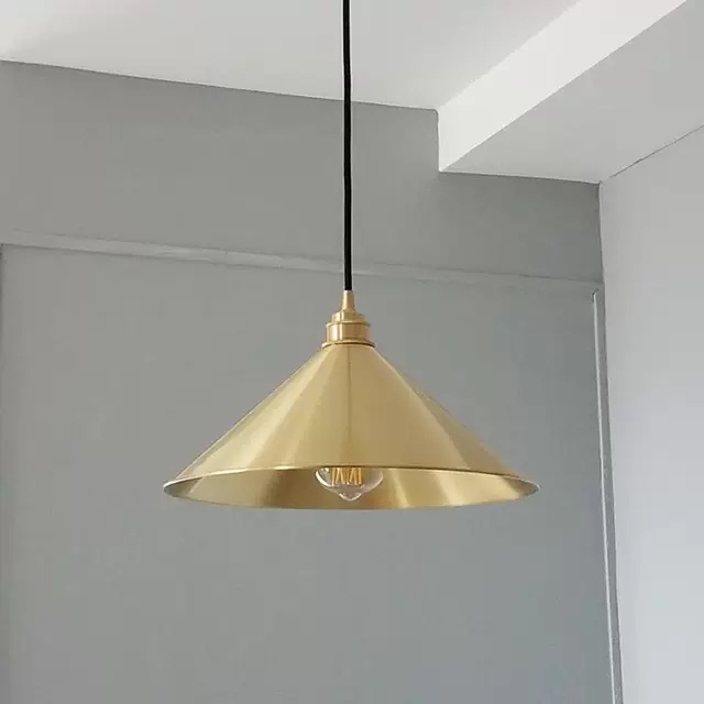 Ảnh thật - Đèn thả chao hợp kim mạ vàng đồng trang trí nội ngoại thất hiện đại TH763 -  tặng kèm bóng led tiết kiệm điện